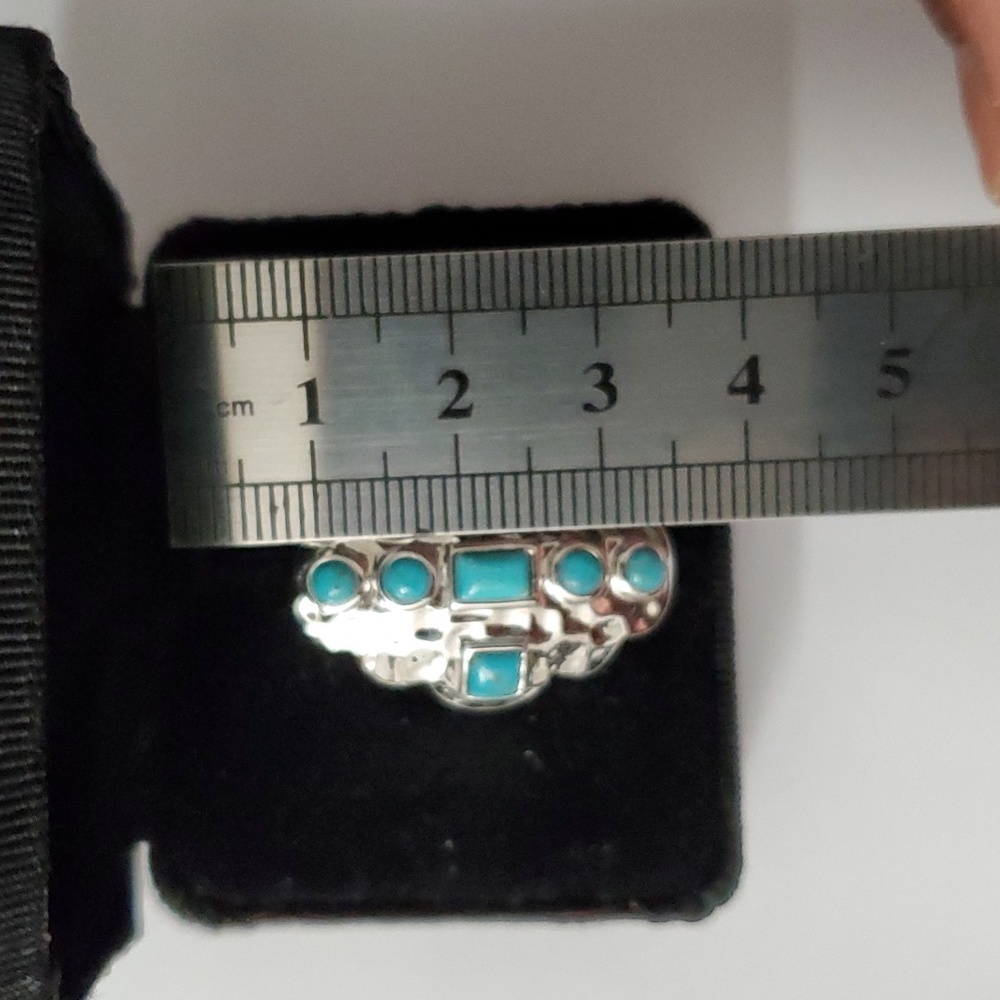 Sterling Silver 925 Turquoise Statement Ring - image 2